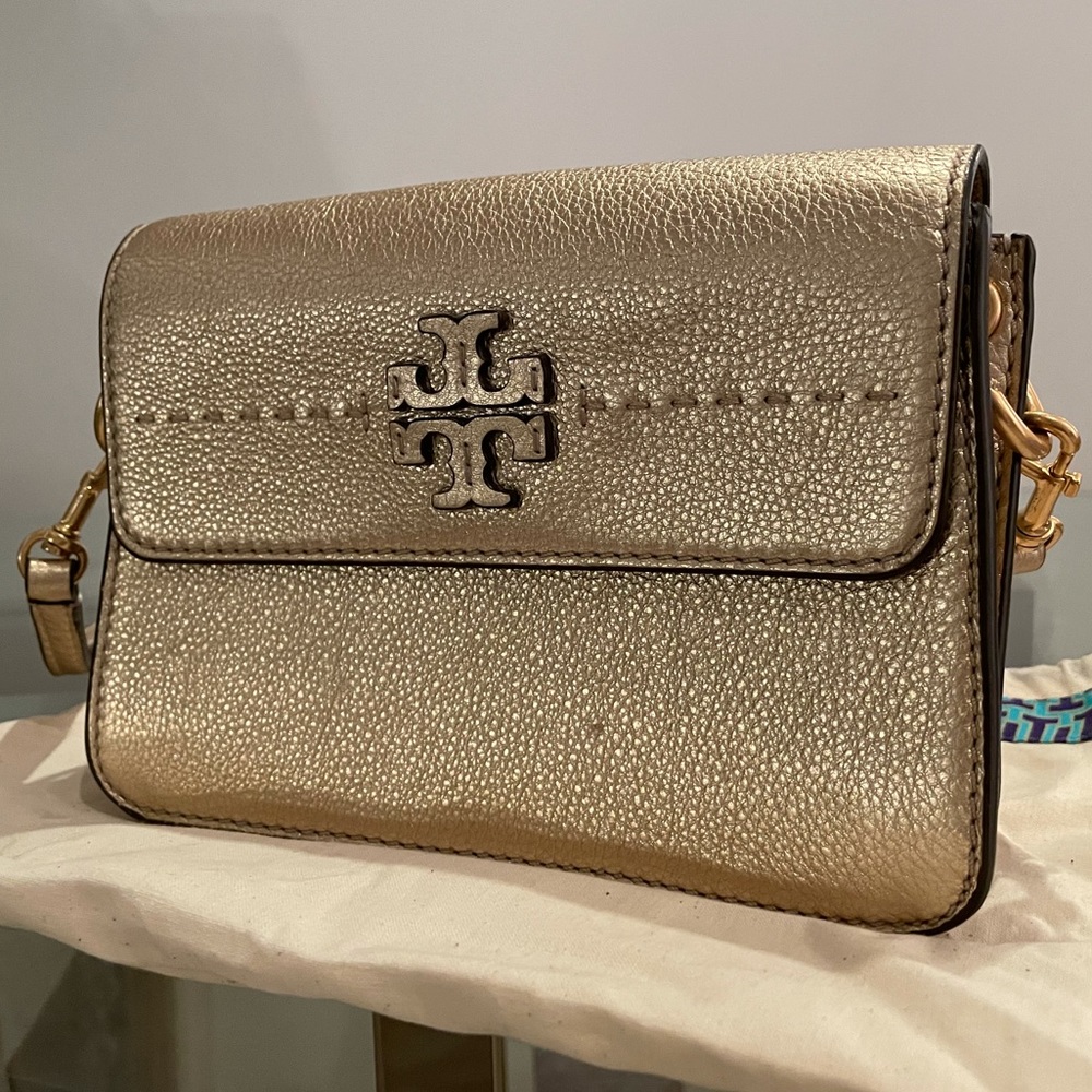 Tory Burch McGraw Metallic Gold Crossbody